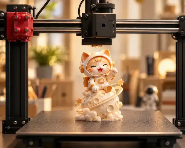 3D printer producing a hitem3d model