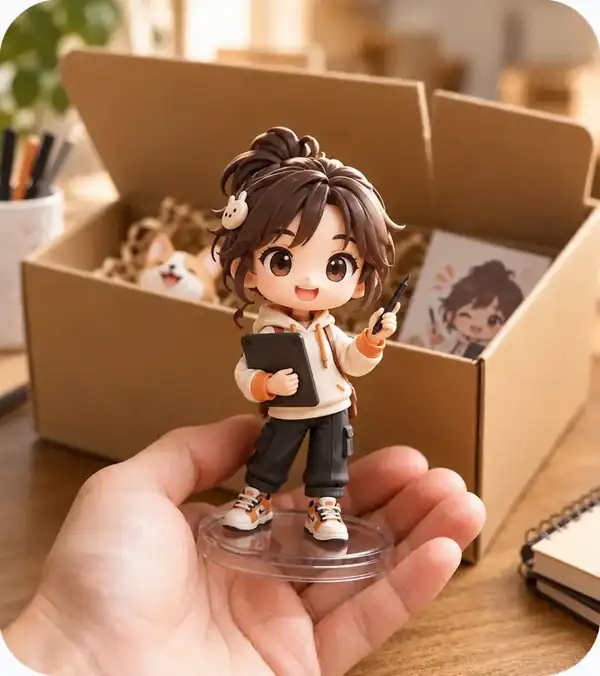 Finished hitem3d figure delivered in a package